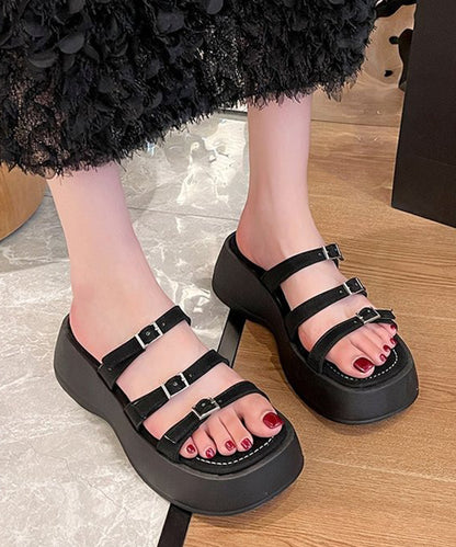 トリプル ベルト 厚底 プラットフォーム サンダル