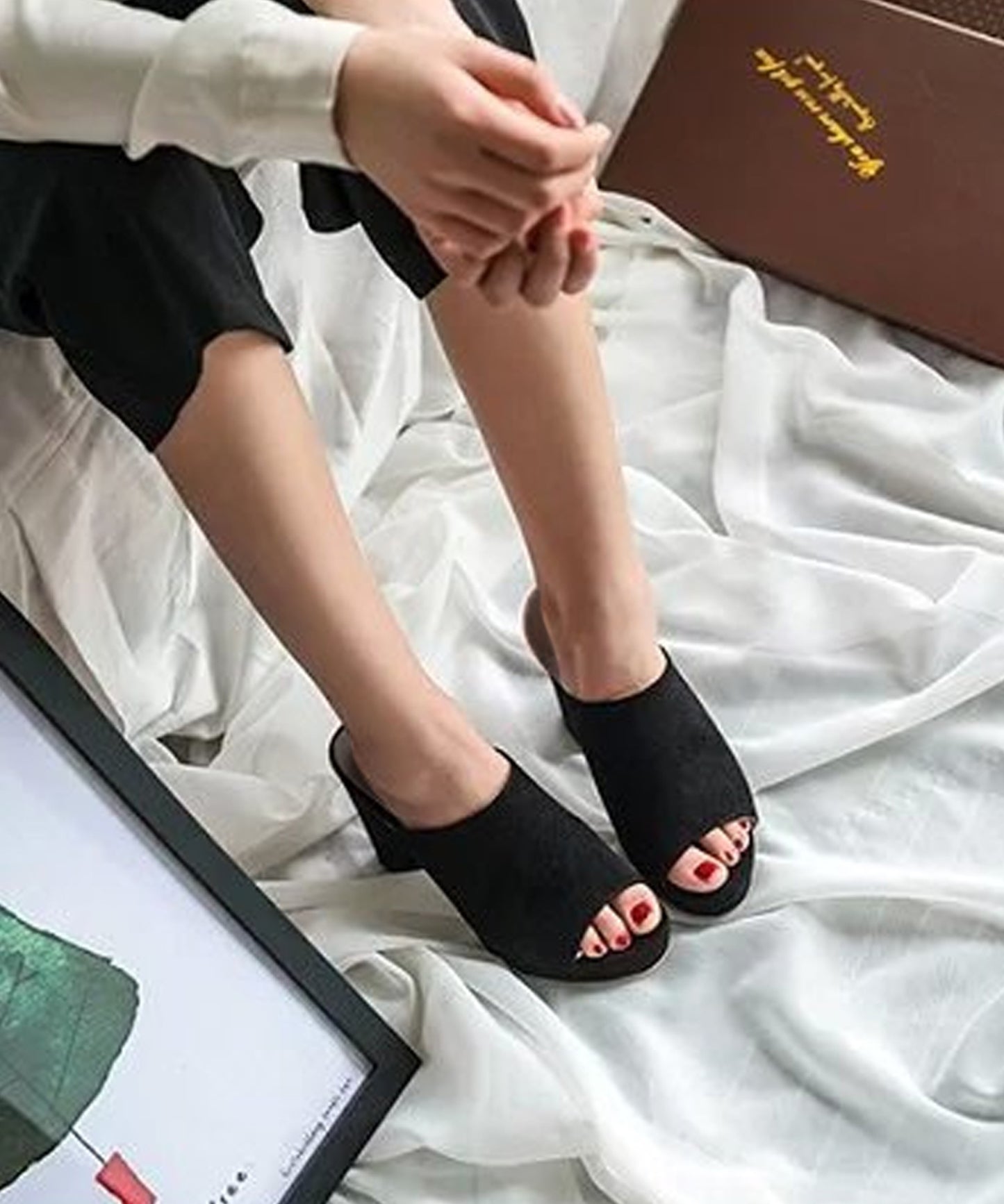 ハイヒールミュールサンダル