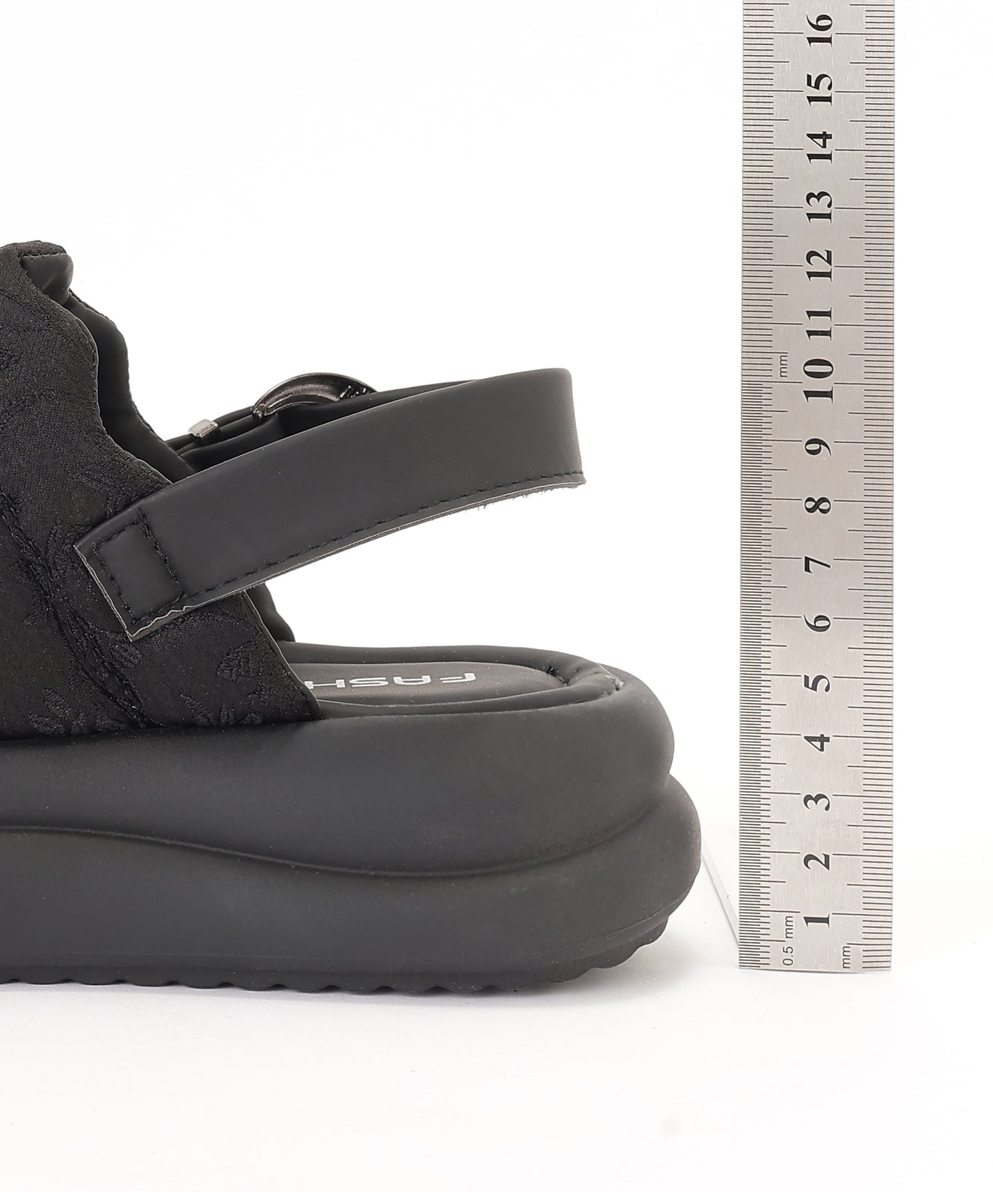 花柄 ウェーブ ダブルバンド バックストラップ 厚底 サンダル