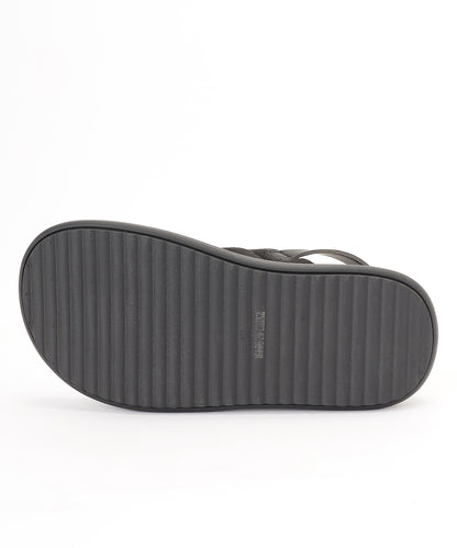 花柄 ウェーブ ダブルバンド バックストラップ 厚底 サンダル