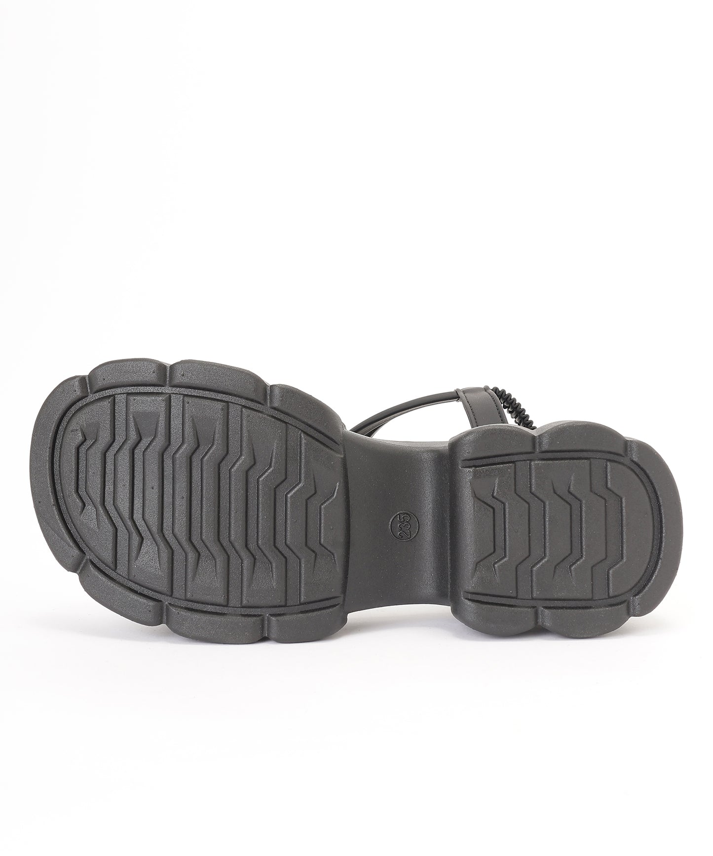 レザー調 チューブ クロス ストラップ 厚底 サンダル