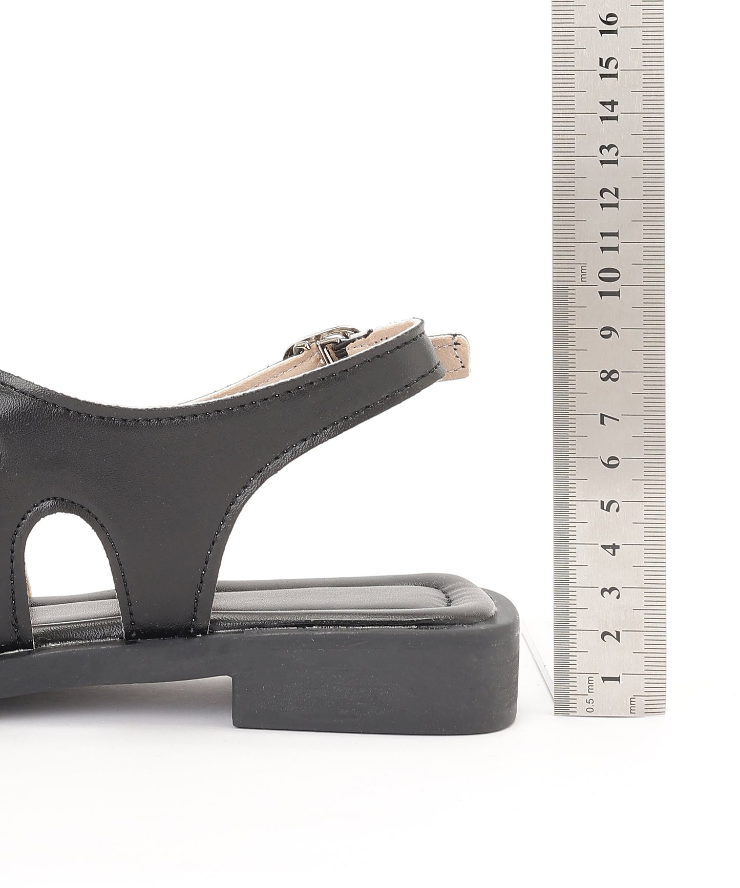 レザー調 クロス バックストラップ フラット サンダル