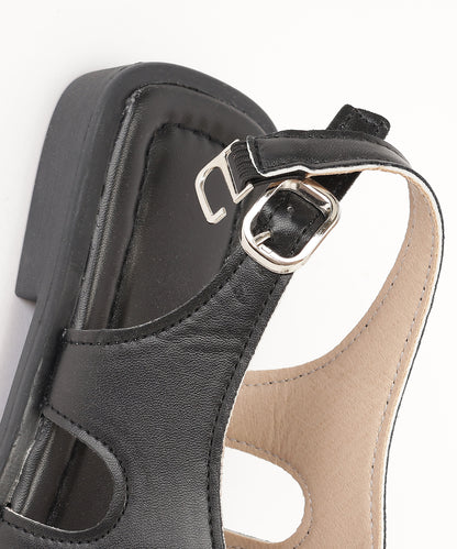 レザー調 クロス バックストラップ フラット サンダル