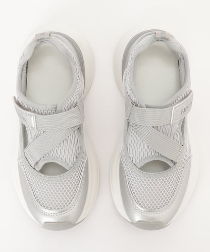 メッシュ ベルト付き 厚底 スニーカー サンダル