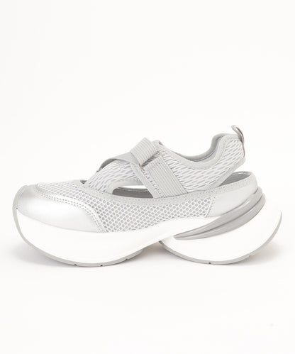 メッシュ ベルト付き 厚底 スニーカー サンダル