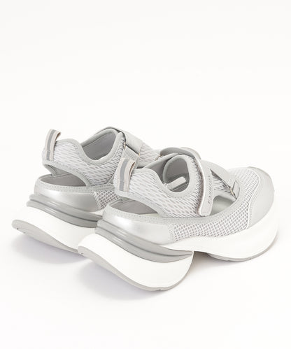 メッシュ ベルト付き 厚底 スニーカー サンダル