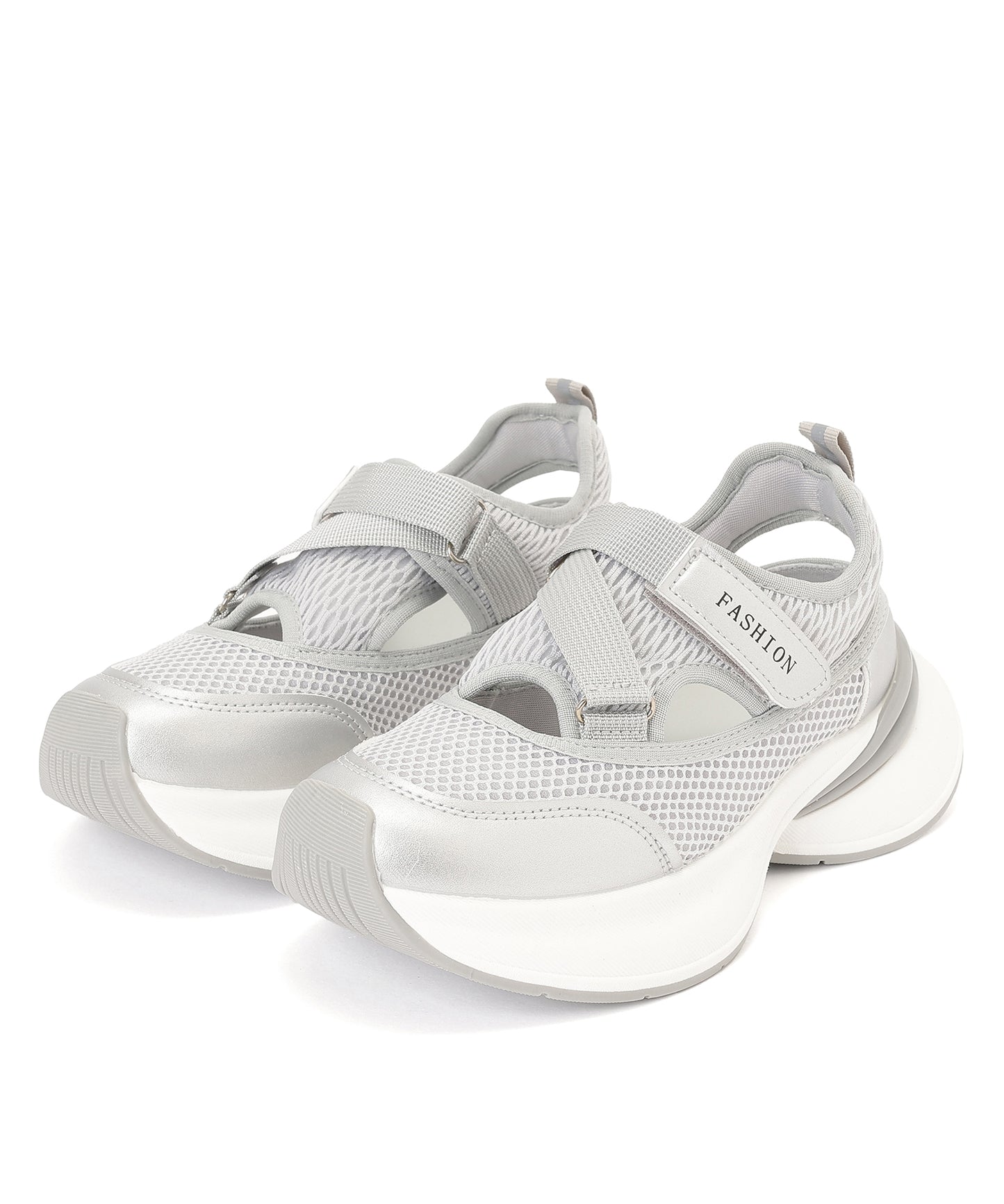 メッシュ ベルト付き 厚底 スニーカー サンダル