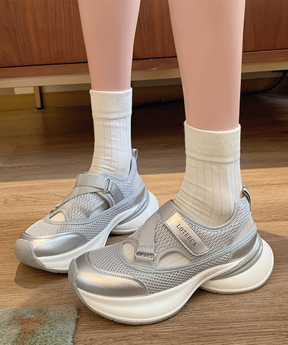 メッシュ ベルト付き 厚底 スニーカー サンダル