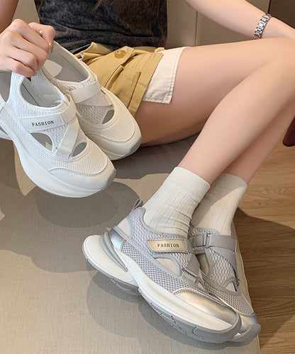 メッシュ ベルト付き 厚底 スニーカー サンダル