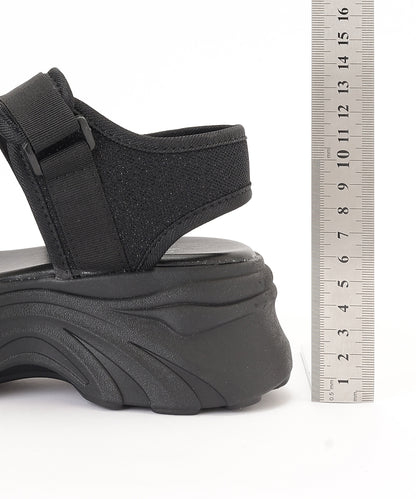 厚底 ラメ ベルクロ スポーツ サンダル