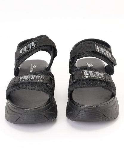 厚底 ラメ ベルクロ スポーツ サンダル