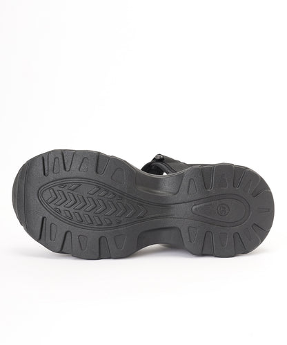 厚底 ラメ ベルクロ スポーツ サンダル