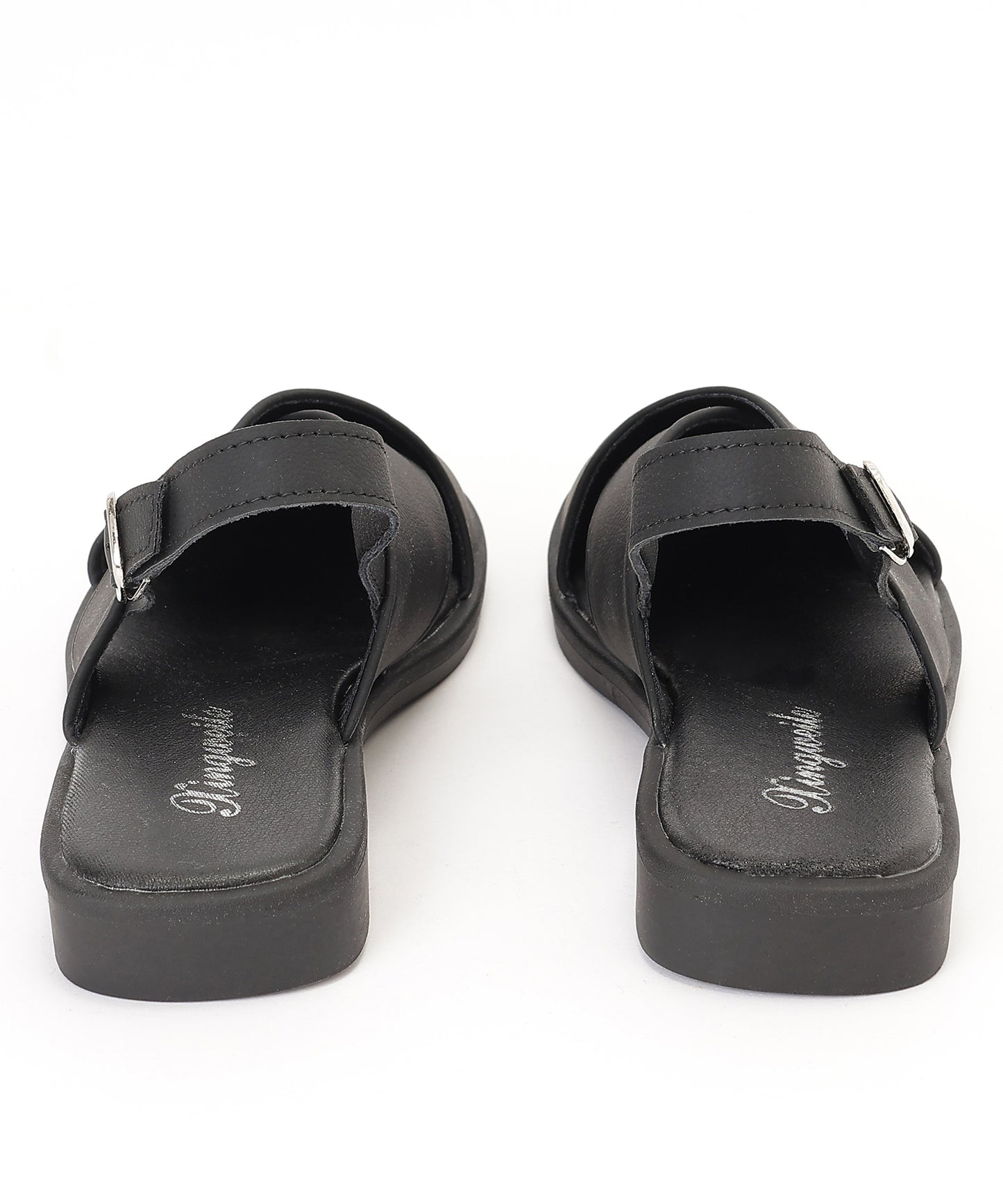 レザー調 クロス バックストラップ フラット サンダル