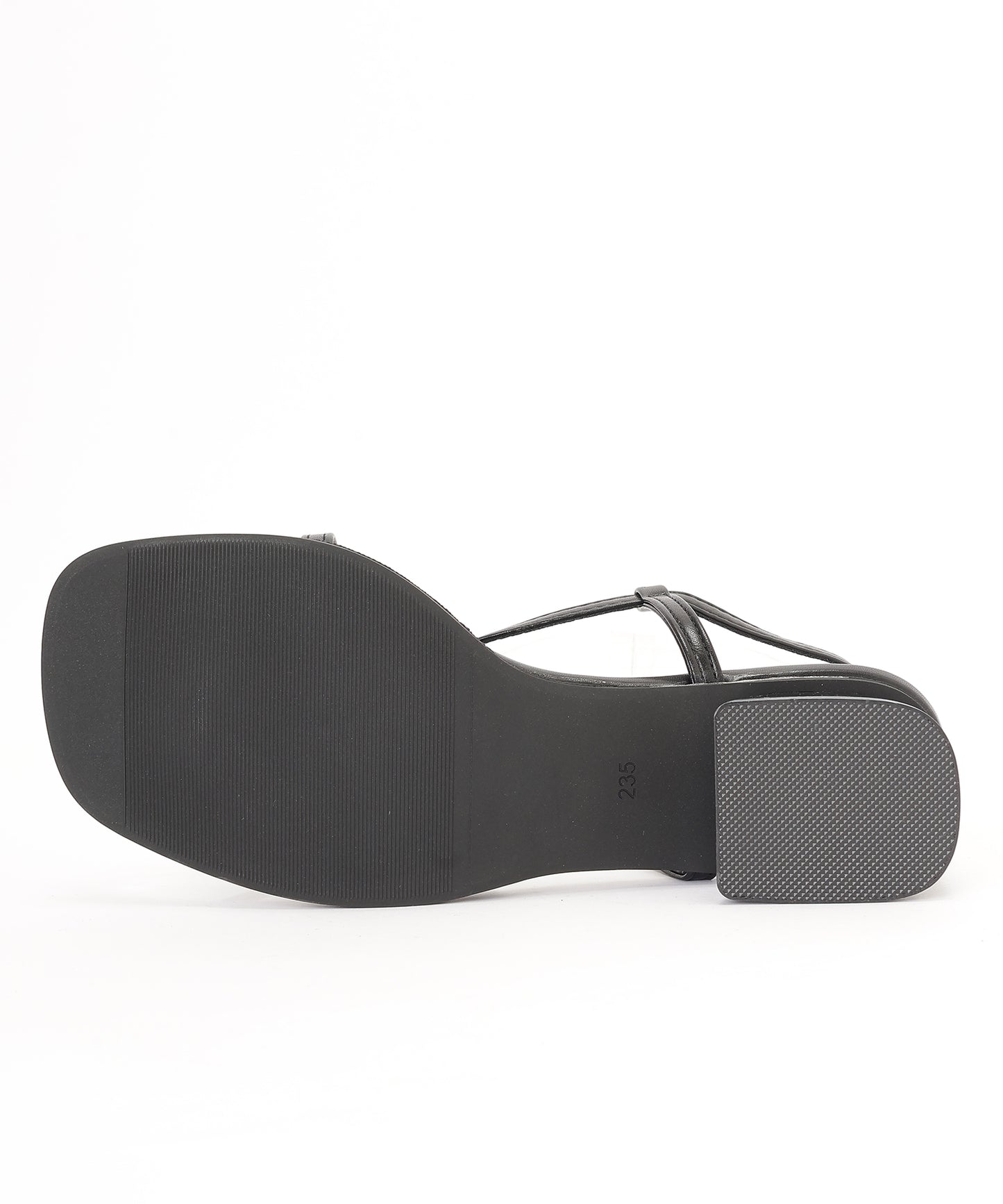 レザー調 メタルモチーフ クロスストラップ 親指トング サンダル