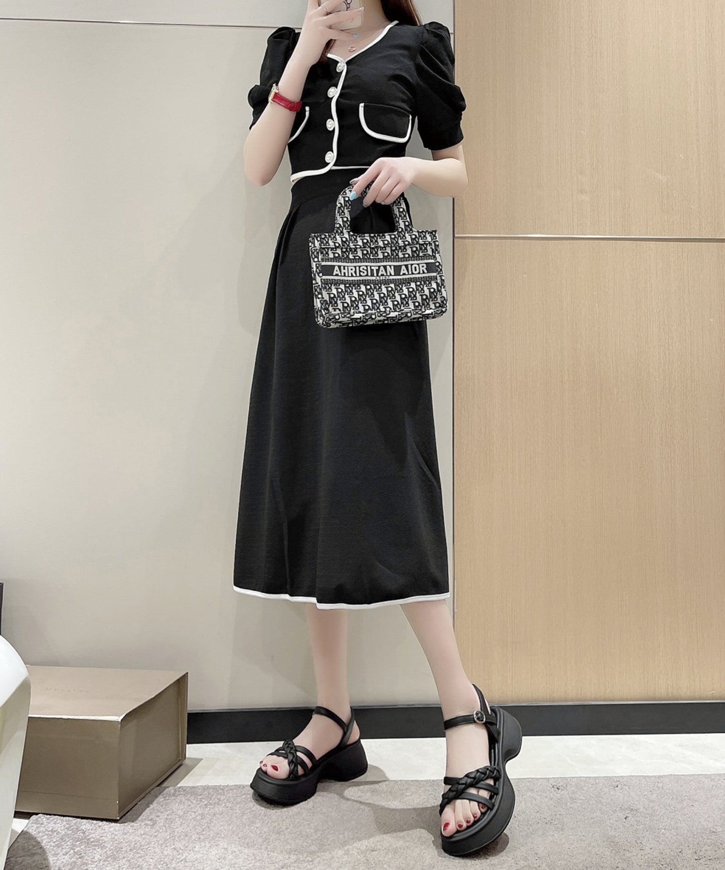 編み込み クロス ストラップ 厚底 サンダル