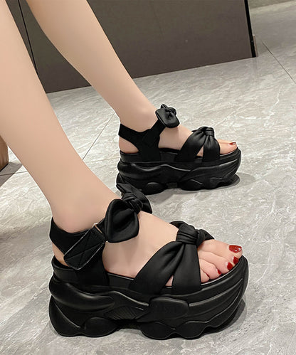 ツイスト リボン バックストラップ付き 厚底 サンダル