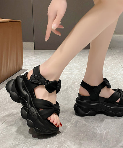 ツイスト リボン バックストラップ付き 厚底 サンダル