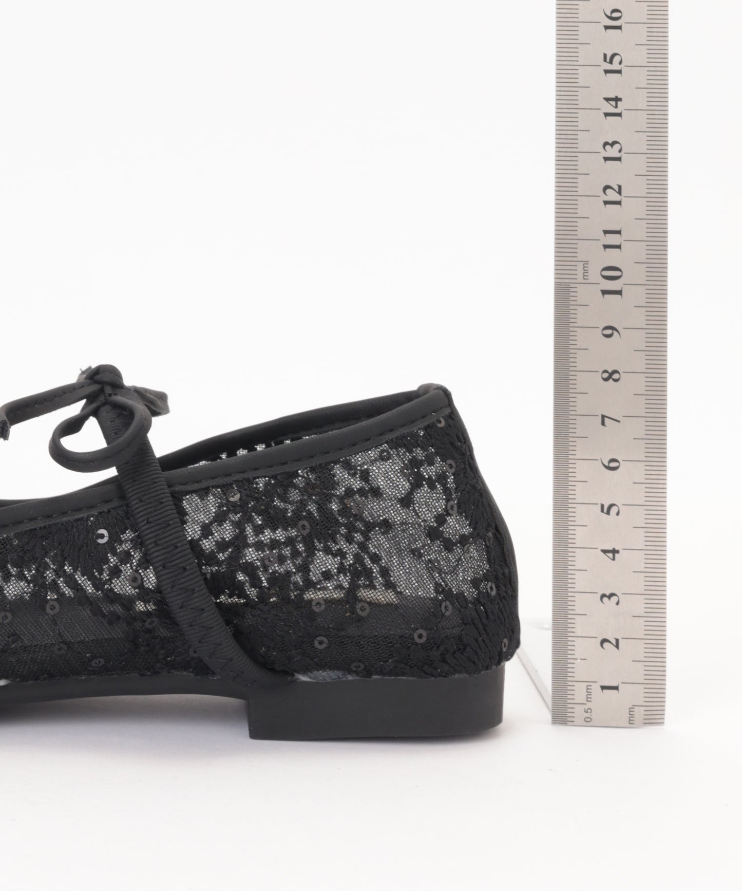 シアー 刺繍 リボンストラップ フラット バレエシューズ サンダル