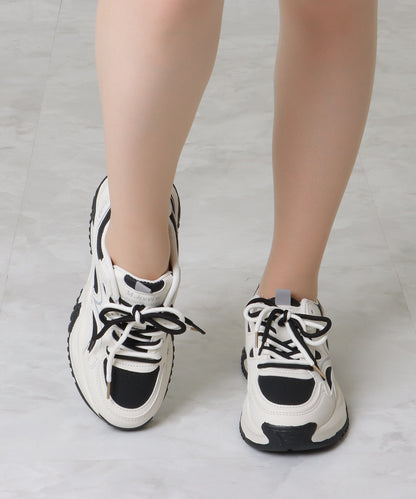 配色 レースアップ 厚底 ダッド スニーカー