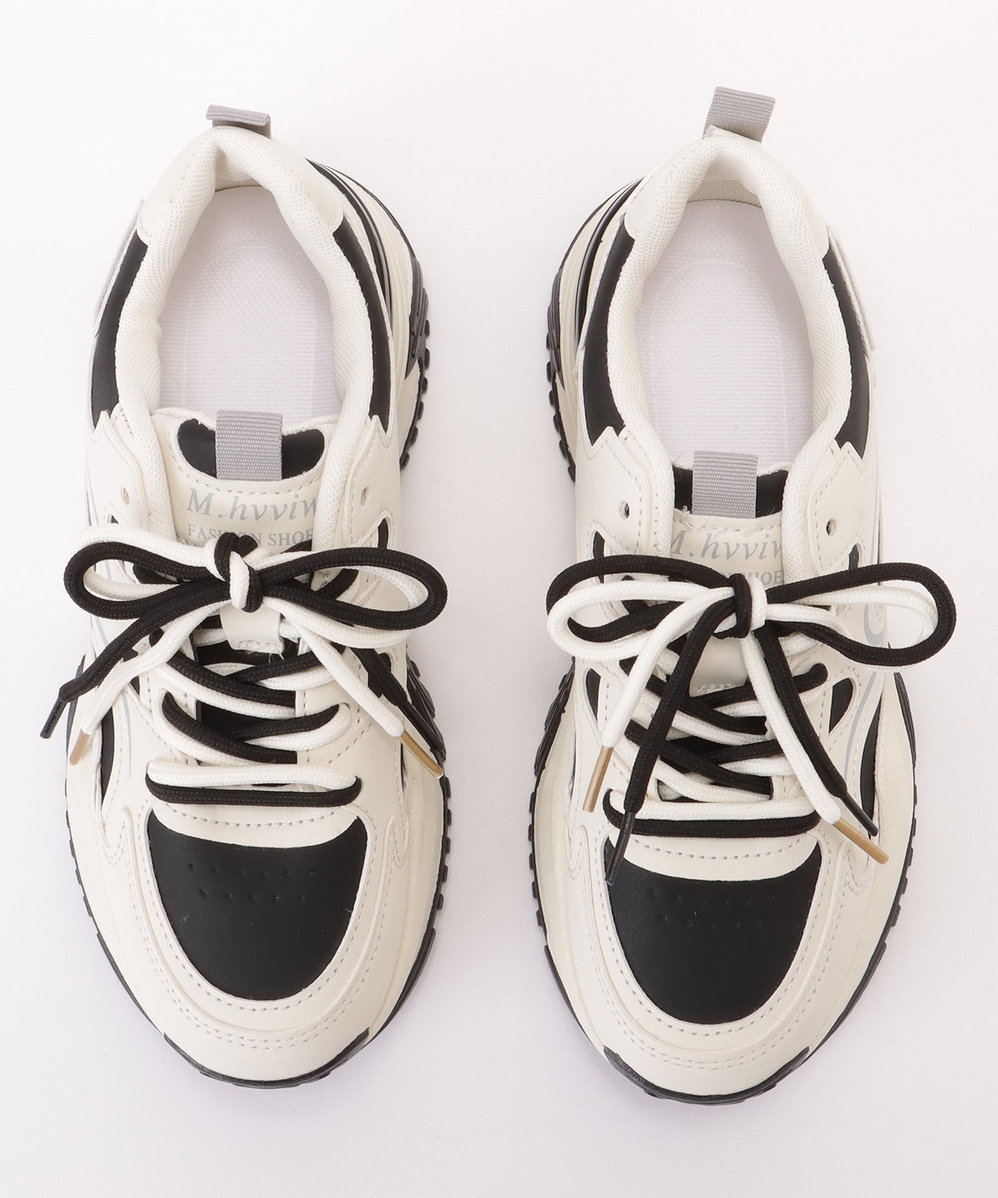 配色 レースアップ 厚底 ダッド スニーカー