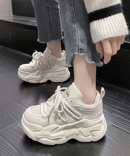 メッシュ ワイド レースアップ 超厚底 アグリーシューズ