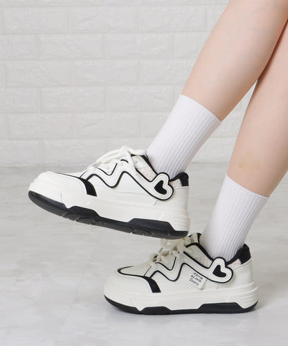 配色 ウエーブ ライン レースアップ アグリーシューズ