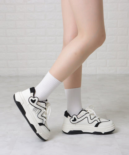 配色 ウエーブ ライン レースアップ アグリーシューズ