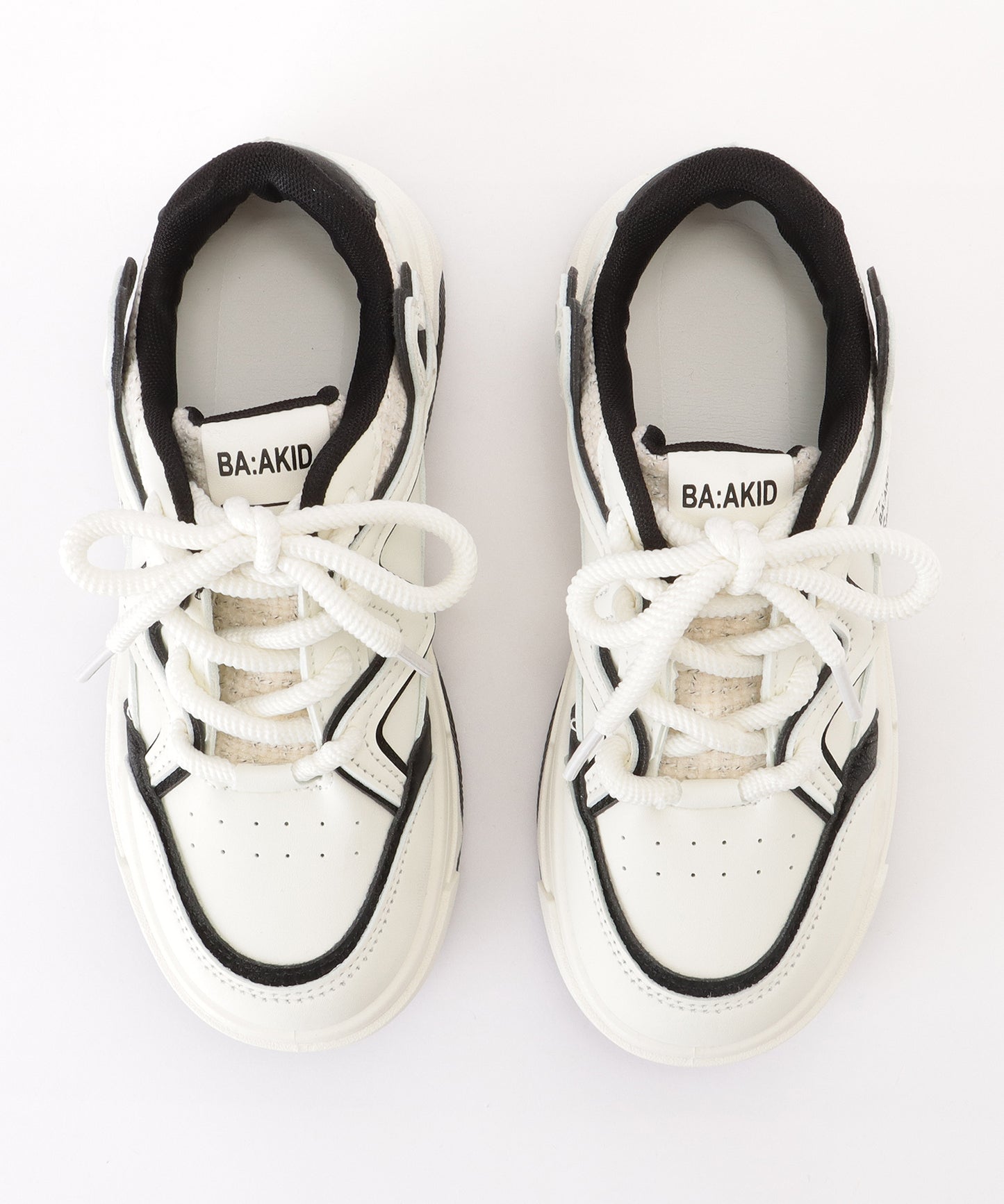 配色 ウエーブ ライン レースアップ アグリーシューズ