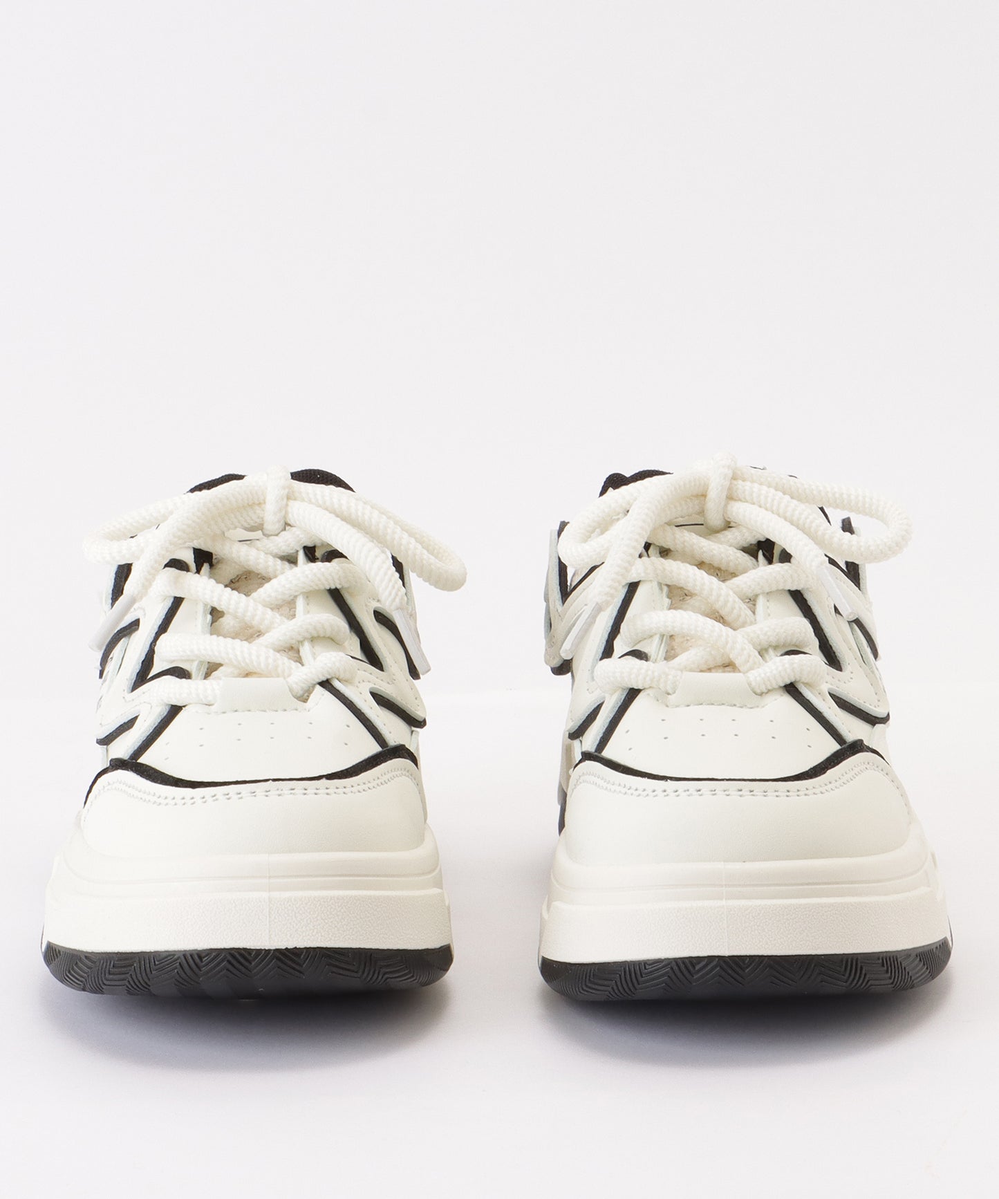 配色 ウエーブ ライン レースアップ アグリーシューズ