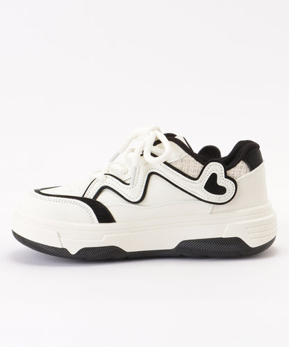 配色 ウエーブ ライン レースアップ アグリーシューズ