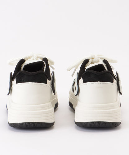 配色 ウエーブ ライン レースアップ アグリーシューズ