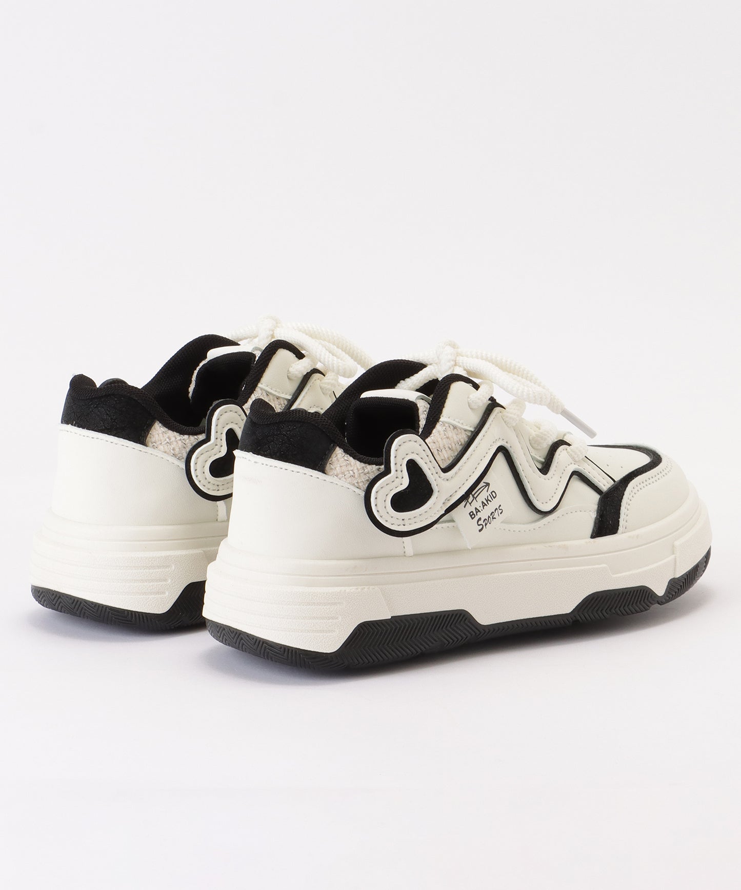 配色 ウエーブ ライン レースアップ アグリーシューズ