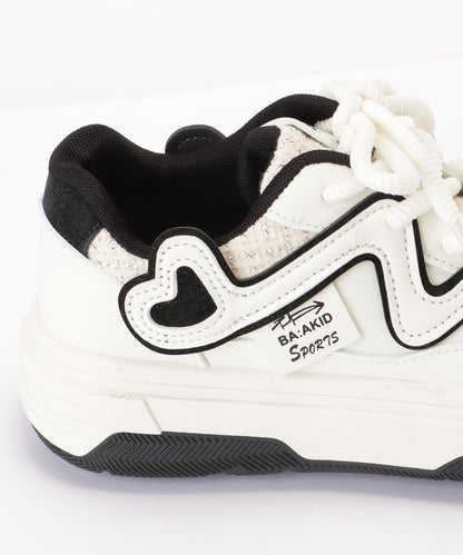 配色 ウエーブ ライン レースアップ アグリーシューズ