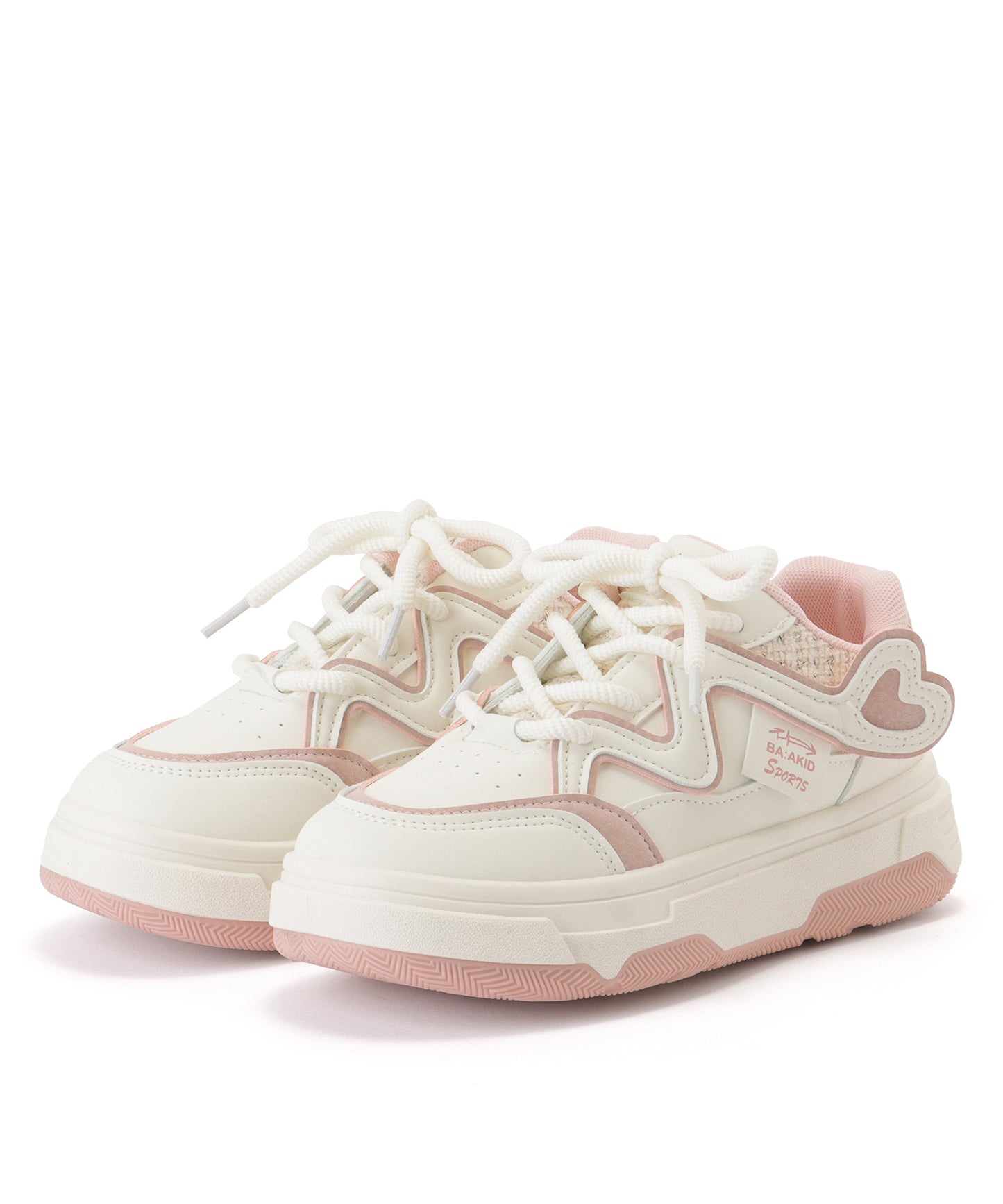 配色 ウエーブ ライン レースアップ アグリーシューズ