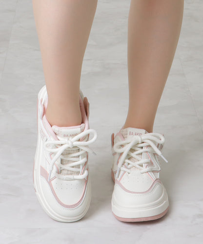 配色 ウエーブ ライン レースアップ アグリーシューズ