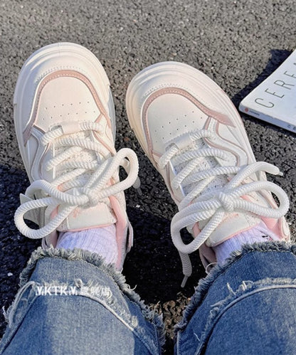 配色 ウエーブ ライン レースアップ アグリーシューズ