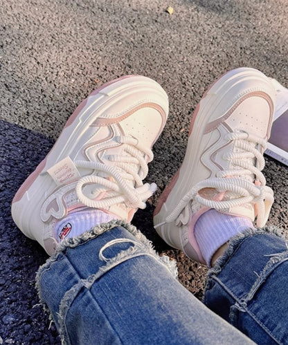 配色 ウエーブ ライン レースアップ アグリーシューズ