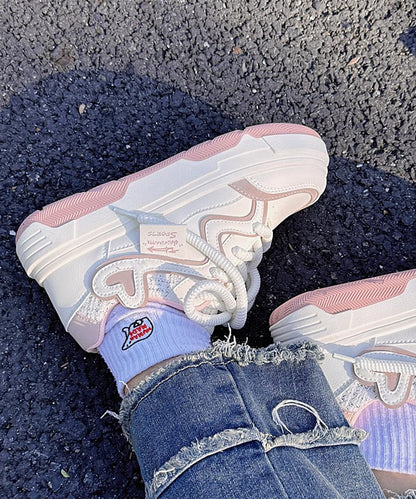 配色 ウエーブ ライン レースアップ アグリーシューズ