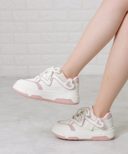 配色 ウエーブ ライン レースアップ アグリーシューズ