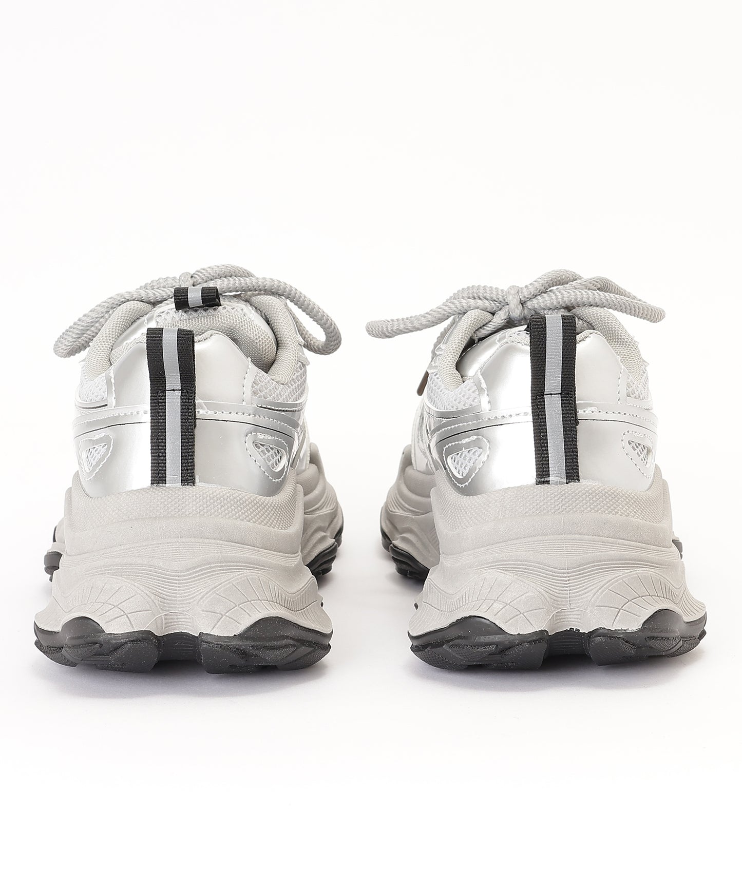 配色 厚底 メタリック ダッド スニーカー