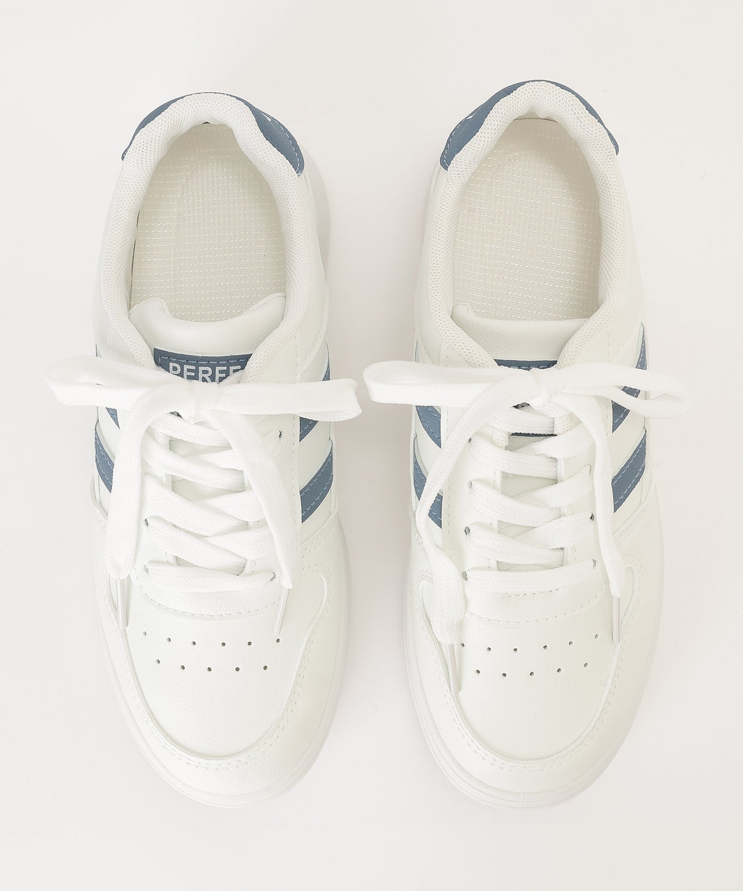 厚底 レザー調 ライン ローカット スニーカー