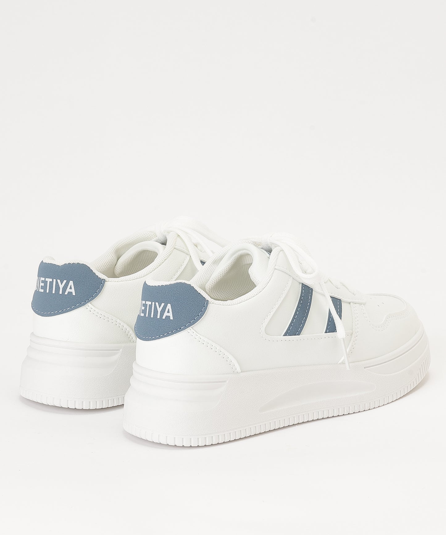 厚底 レザー調 ライン ローカット スニーカー