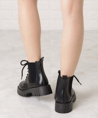 サイドゴアレースアップショートブーツ