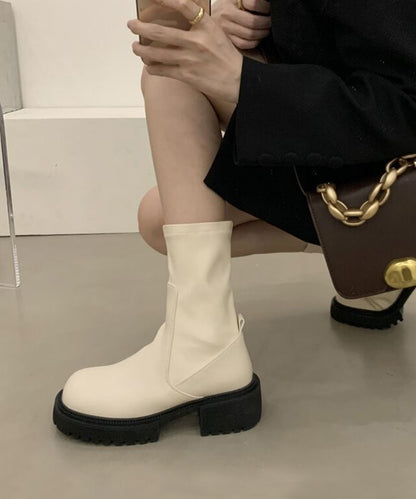 トラックソール厚底ショートブーツ