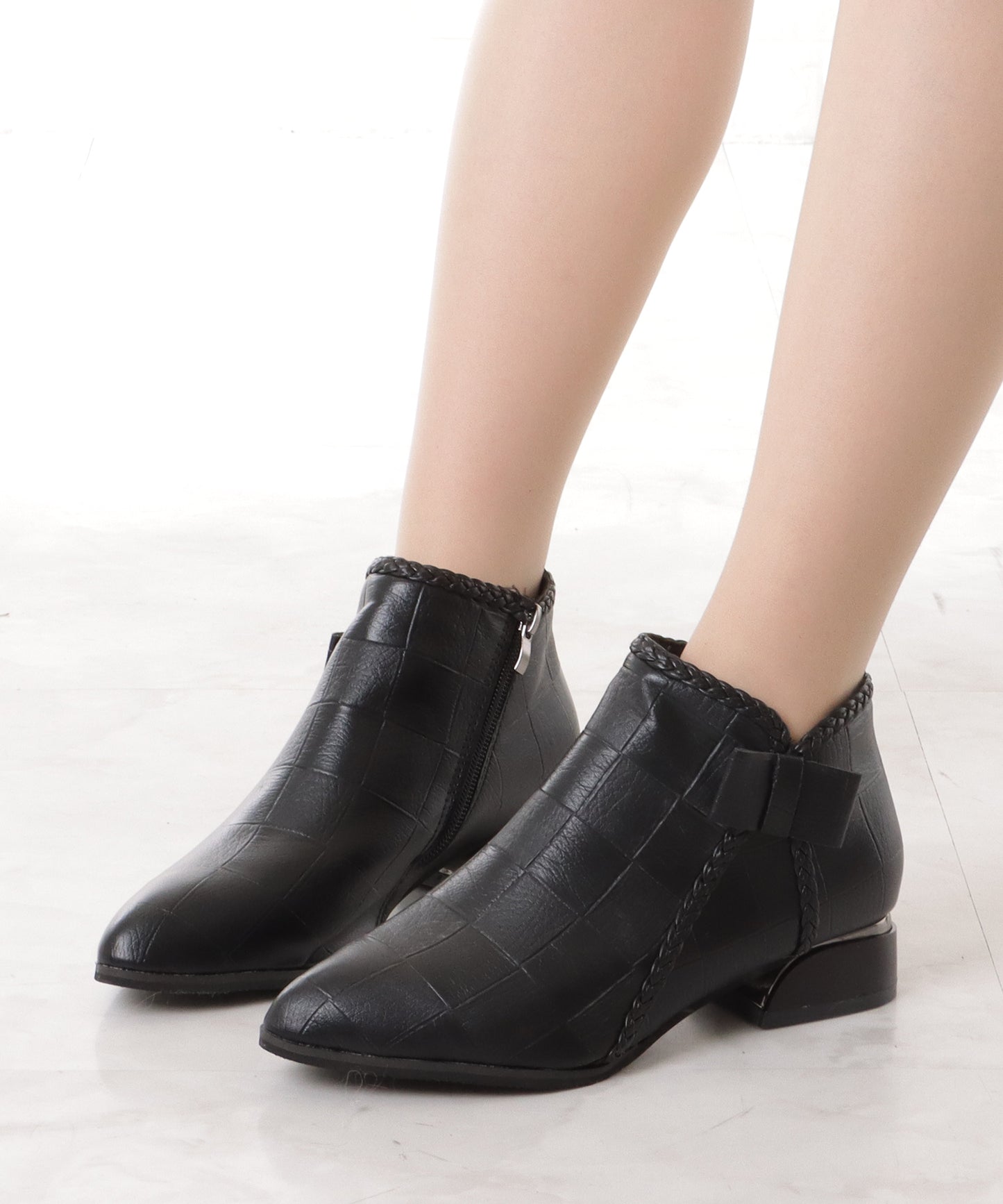 メッシュデザインレザー調ドレスシューズ