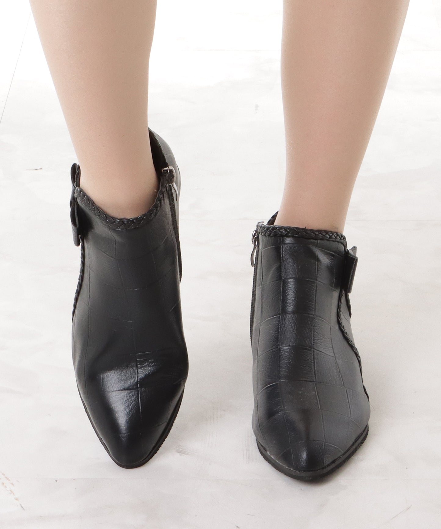 メッシュデザインレザー調ドレスシューズ