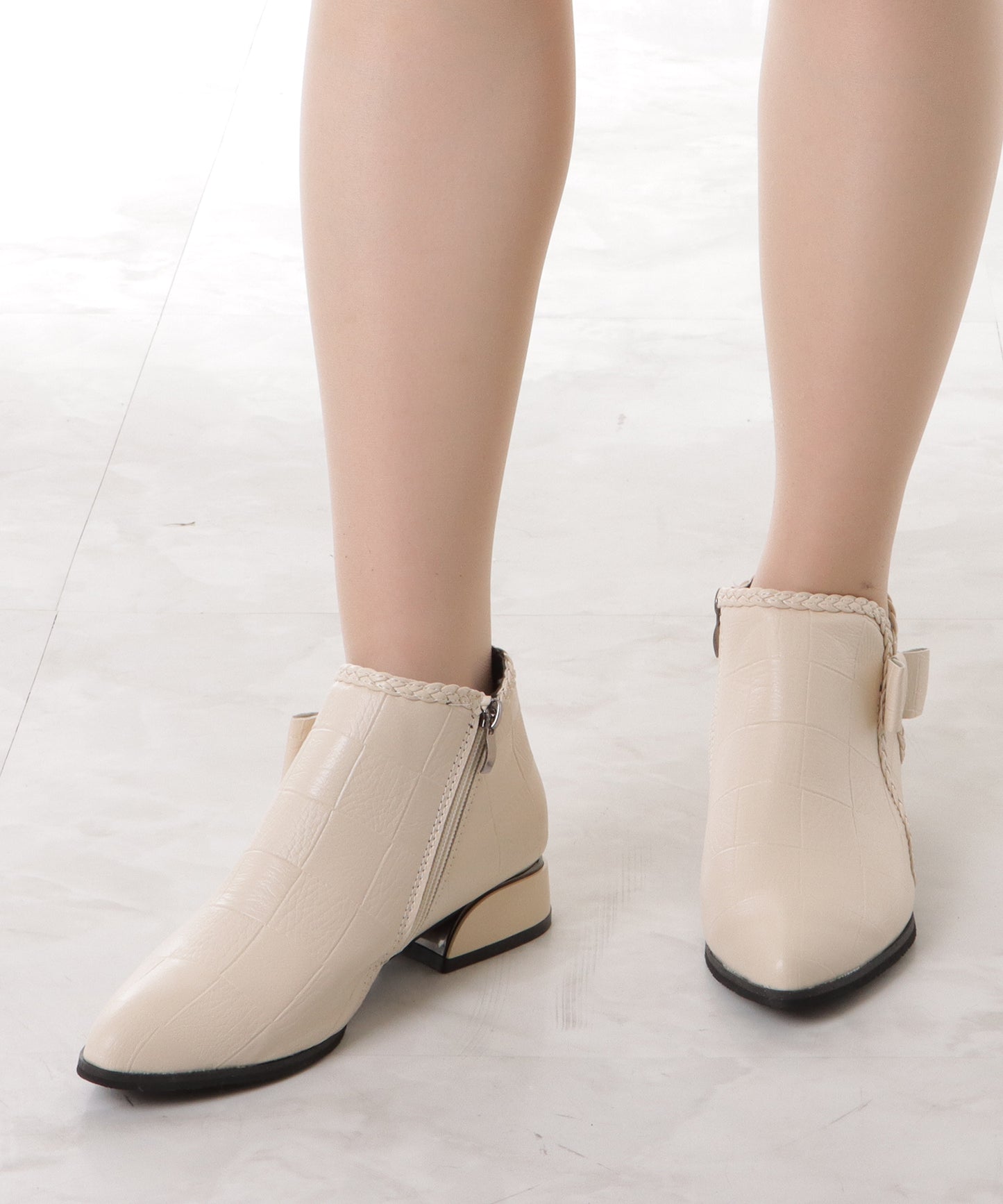 メッシュデザインレザー調ドレスシューズ