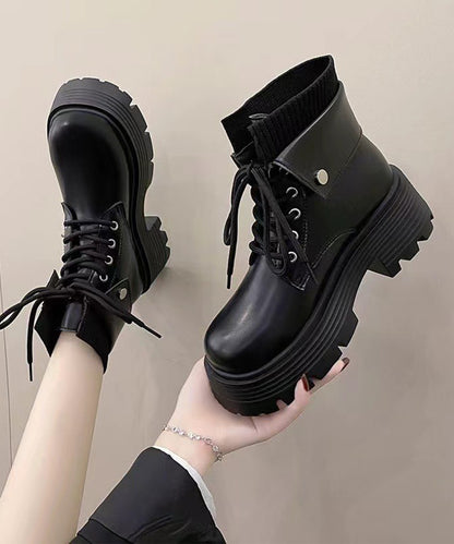 ボリュームソールレースアップショートブーツ
