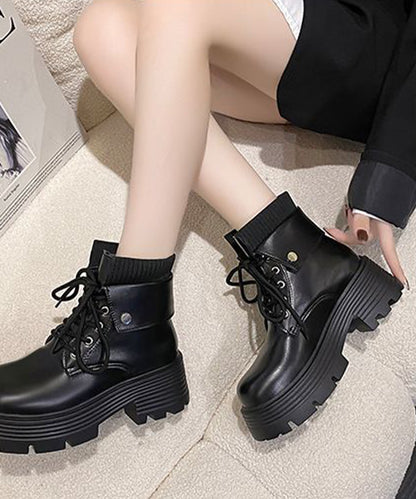 ボリュームソールレースアップショートブーツ