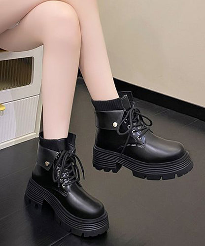 ボリュームソールレースアップショートブーツ